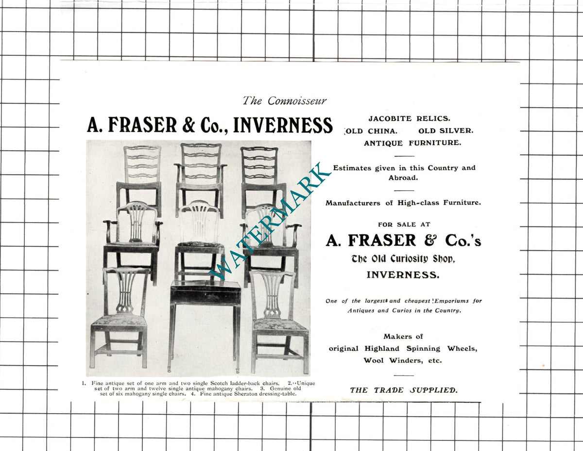 A Fraser & Co Inverness The Old Curiosity Shop Inverness - 1910 Advert