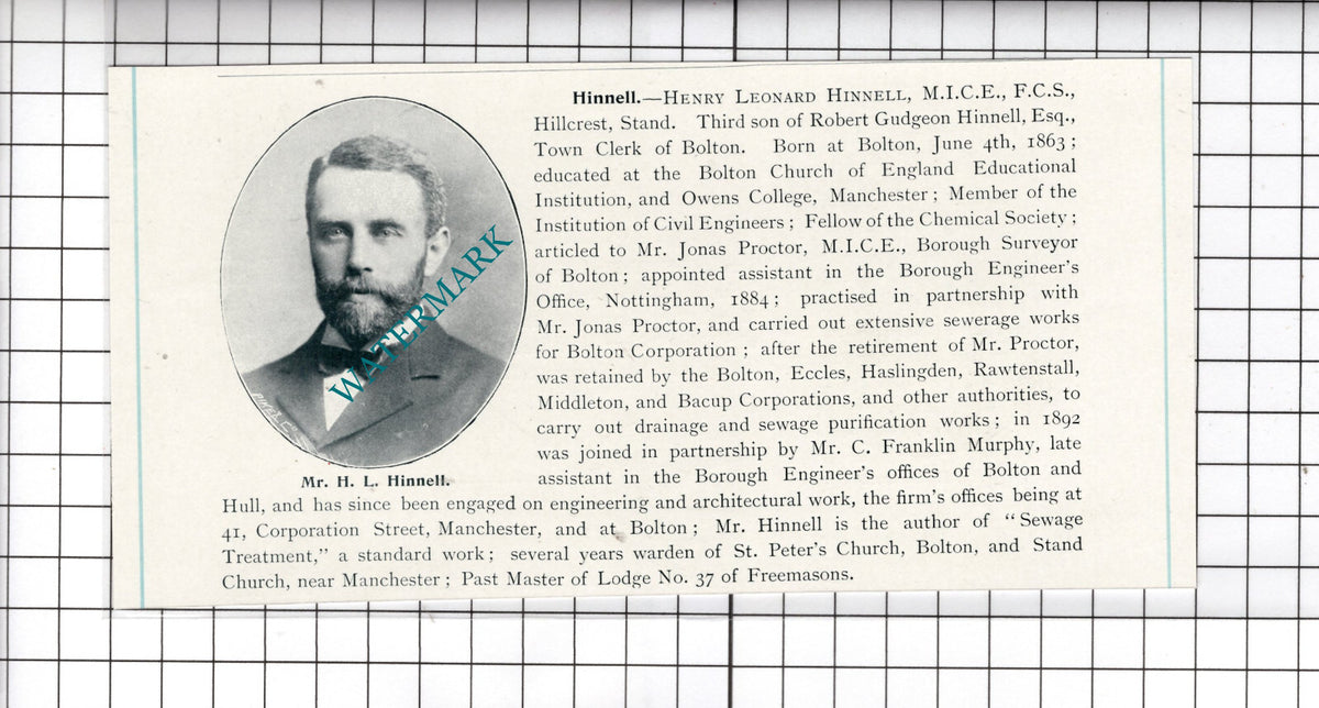 Henry Leonard Hinnell Hillcrest Stand Manchester  - c.1900 Cutting