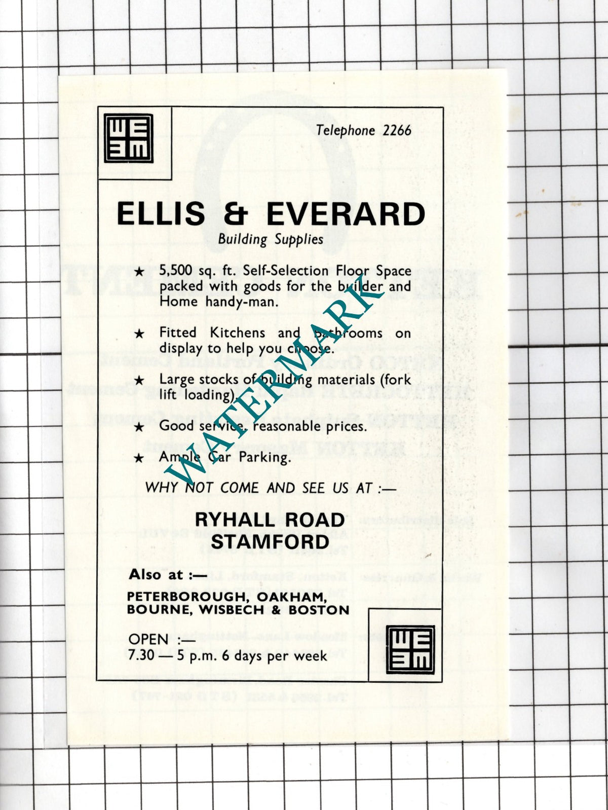 Ellis & Everard Ryhall Road Stamford Lincolnshire - 1974 Advert