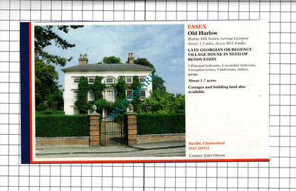 Old Harlow Essex /  Ugley Essex   - 1994 House Sale Advert