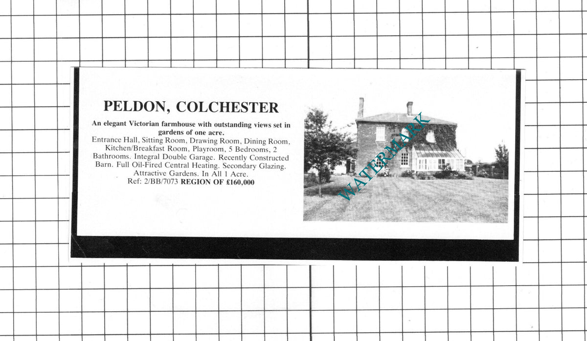 Peldon Colchester Essex House Sale Advert - 1986 Clipping