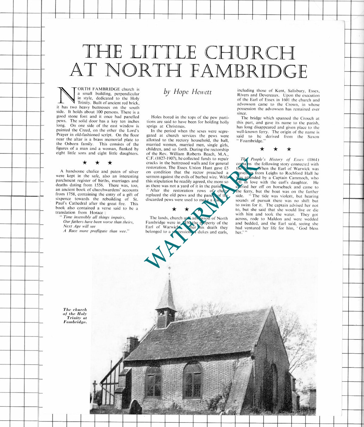 North Fambridge Essex Holy Trinity Church  - 1962 Article / Print
