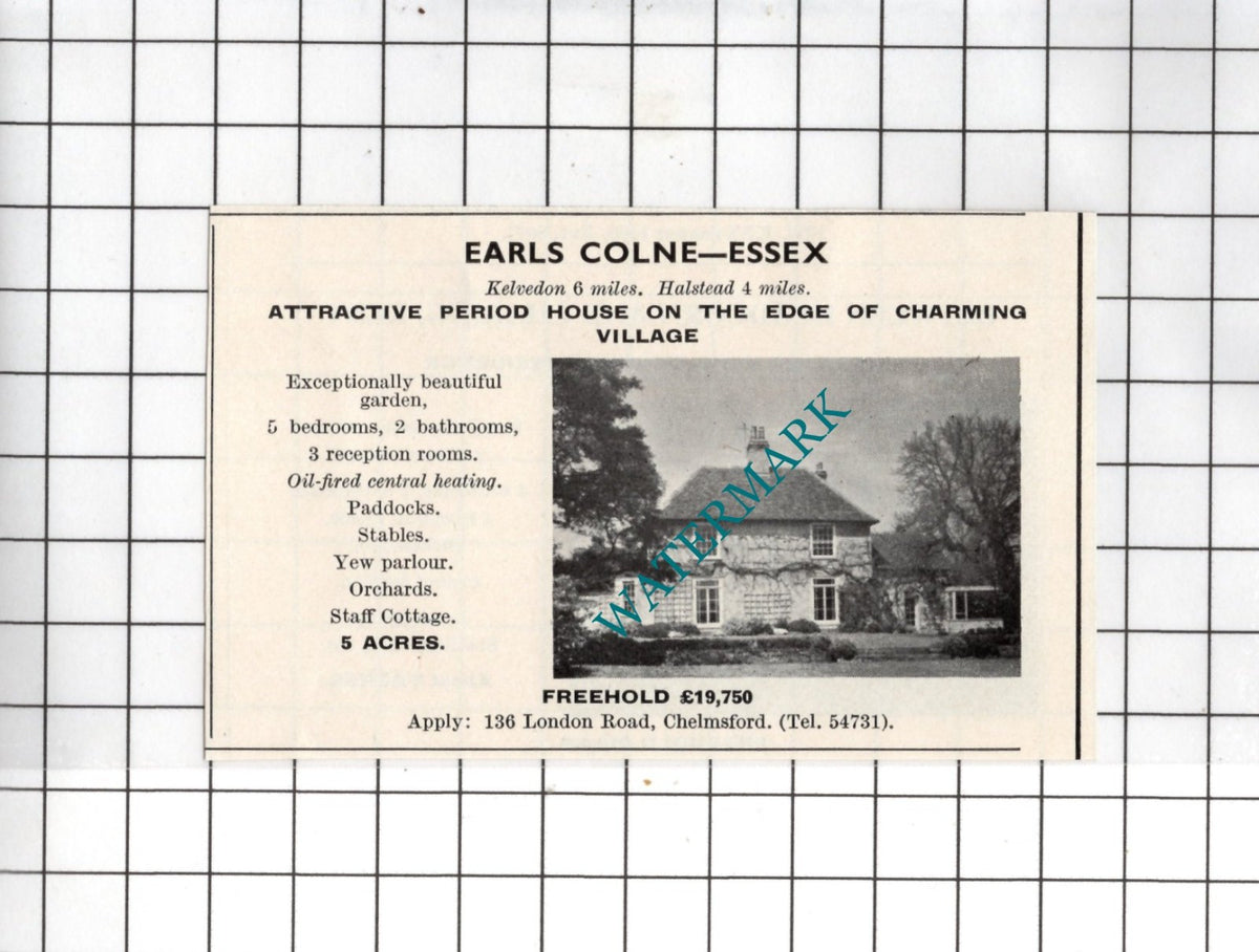 Earls Colne Essex - 1967 House Sale Advert  - Small
