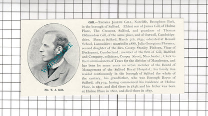 Thomas Joseph Gill Norcliffe Salford Charles John Hall Glen Esk - c.1900 Cutting