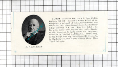 Frederick Stallard Hope Woolith London / Daniel Stephens Bernina   1905 Clipping