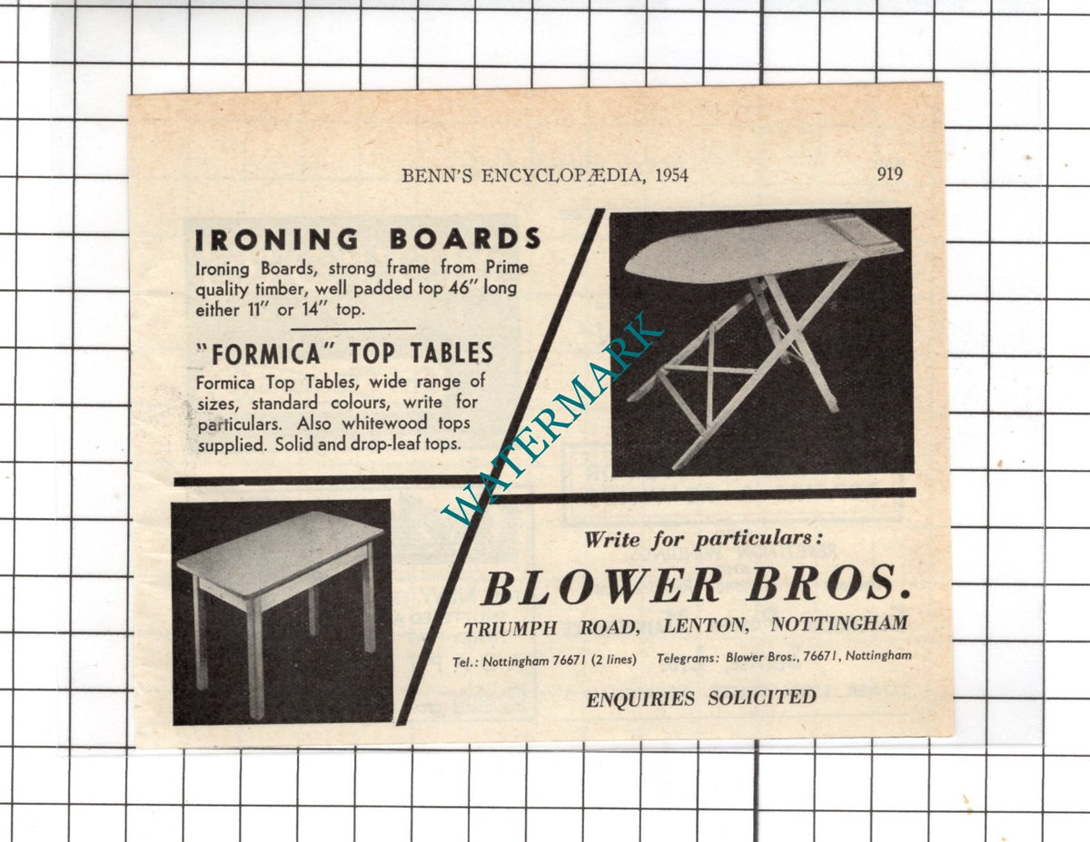 Blower Bros Lenton Nottingham  - 1954 Small ADVERT