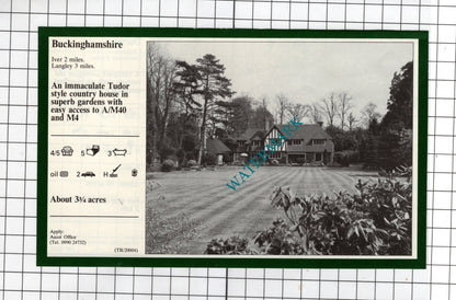Chilfrome Dorset Rectory / Iver Buckinghamshire - 1981 House Sale Advert