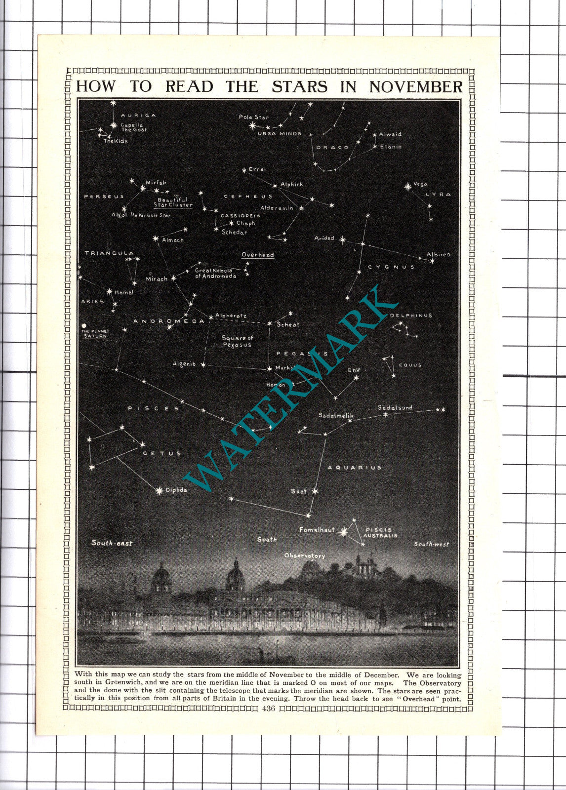 Stars In Greenwich In November  - c.1930s Cutting