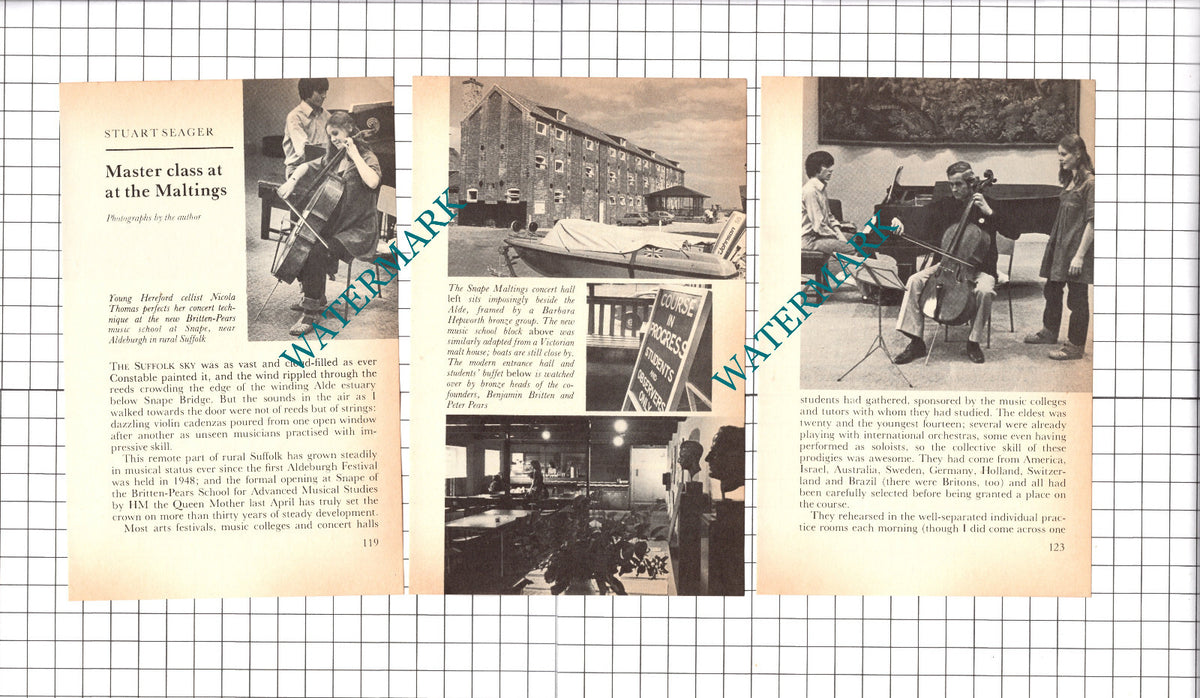 Britten-Pears Music School Snape Maltings Suffolk  - 1979 Article / Print