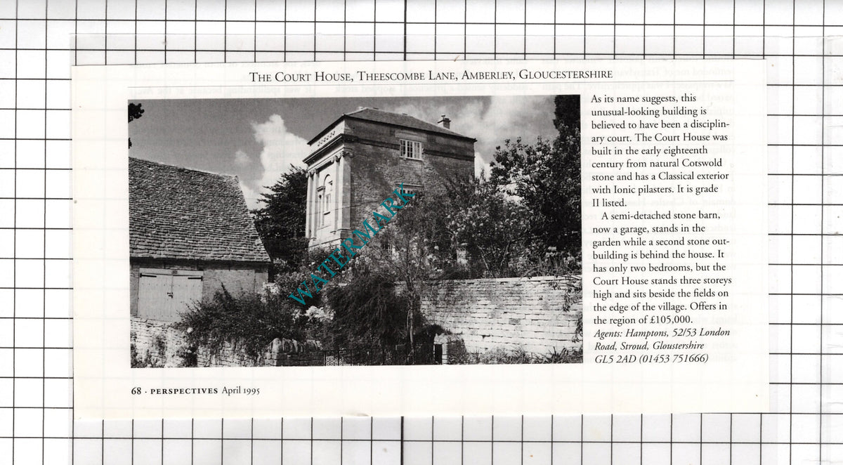 The Court House Amberley Gloucestershire House Sale Advert - 1995 Cutting