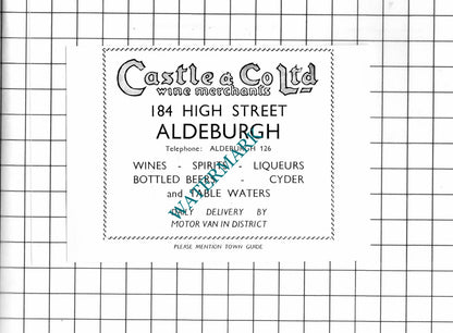 ER Rackham Wickham Market Castle & Co Aldeburgh Suffolk Wine - 1952 Small Advert