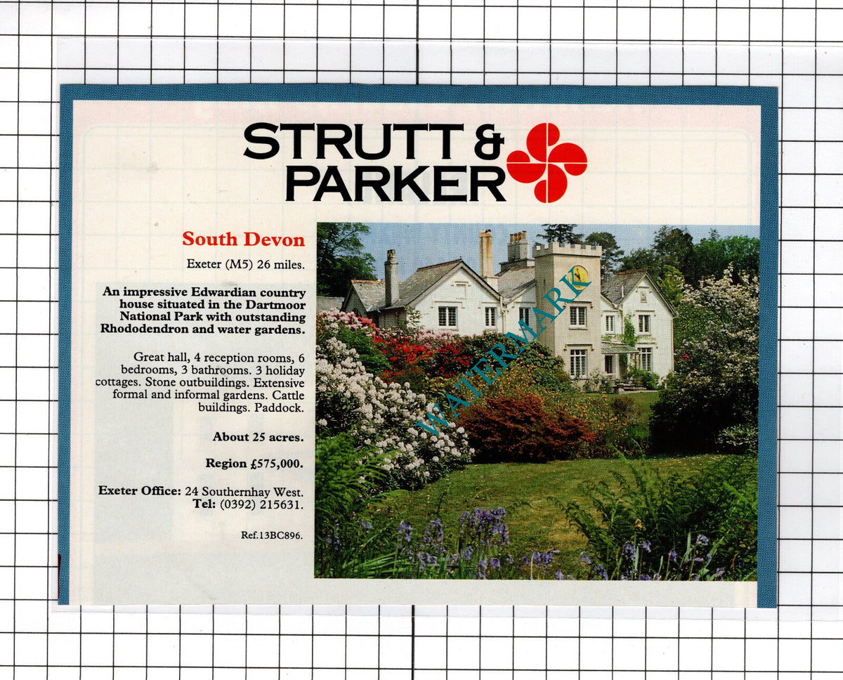 Dartmoor National Park Devon  - 1991 House Sale Advert