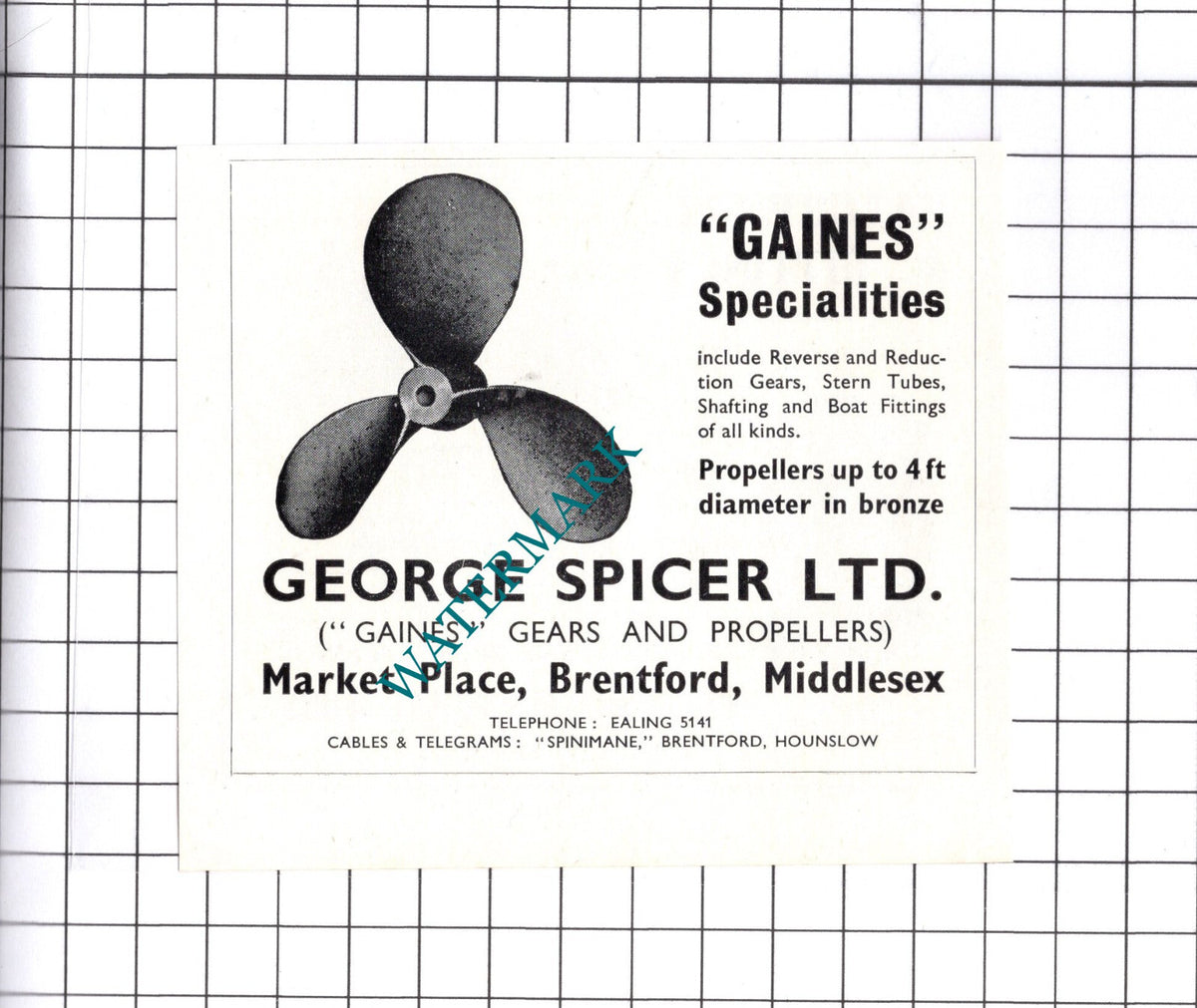 George Spicer Ltd Brentford / Satchwell & Gittings Walsall - c.1957 Small Advert