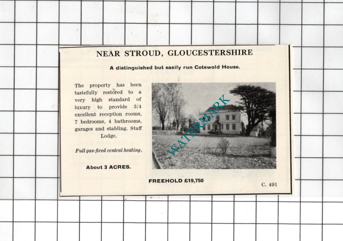 Near Stroud Gloucestershire -  Small House Sale Advert - 1967
