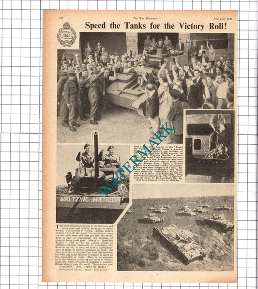 British Tanks World War Two Speed The Tanks WW2 - 1941 Clipping