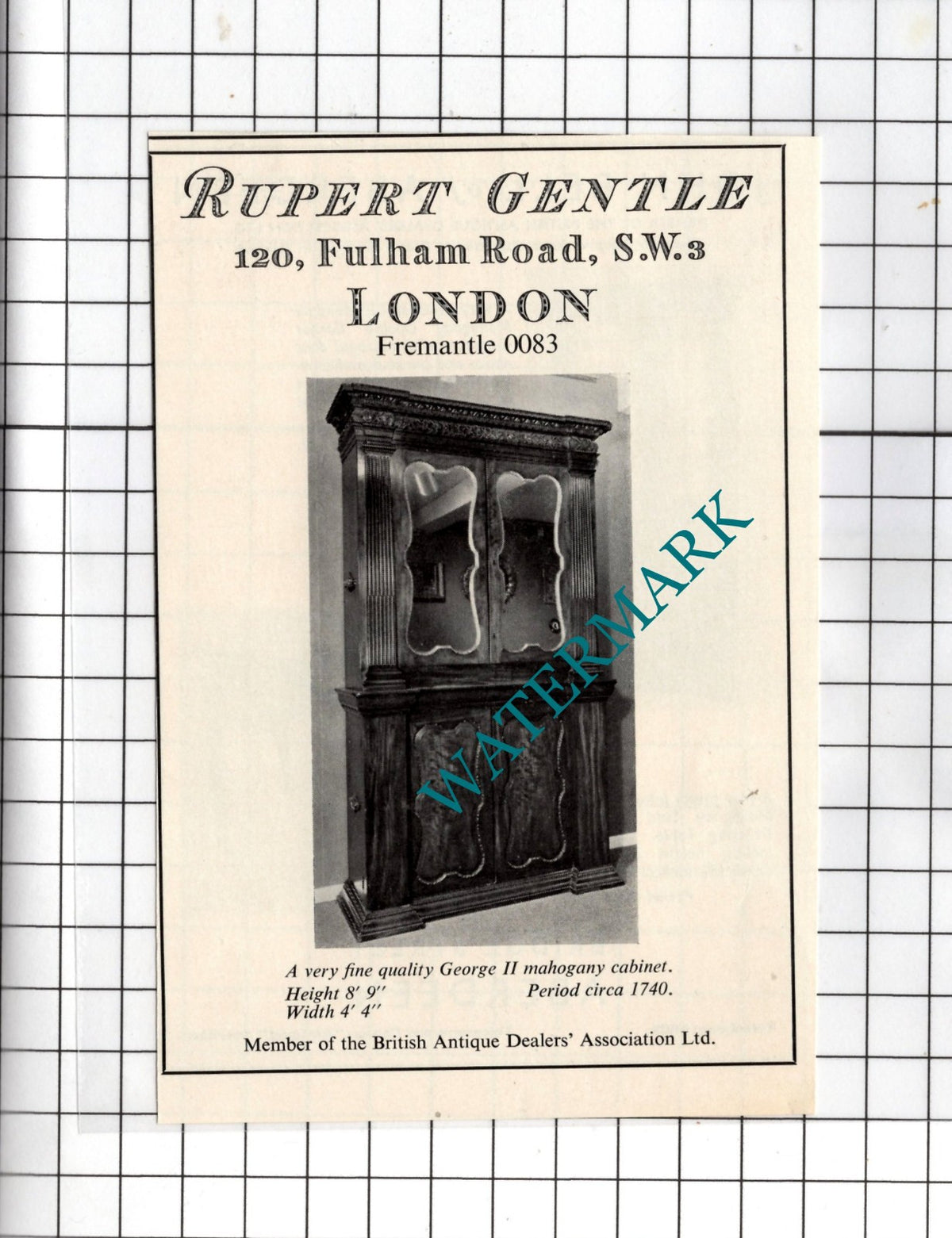 John Bell Of Aberdeen / Rupert Gentle London - 1967 Small Advert