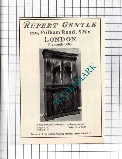 John Bell Of Aberdeen / Rupert Gentle London - 1967 Small Advert