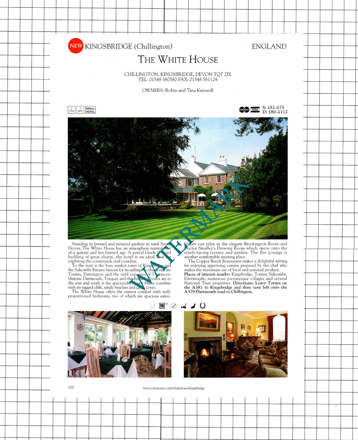 Swinside Lodge Hotel Newlands Keswick The White House Chillington  -2001 Cutting