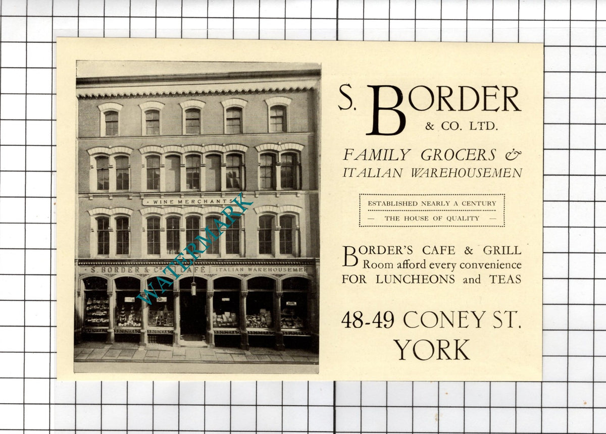 S Border & Co Ltd Coney St York / The Black Swan York Edward Smith - 1928 Advert