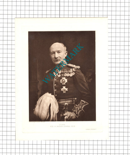 Sir Robert Baden-Powell   -- c.1920 Print / Article