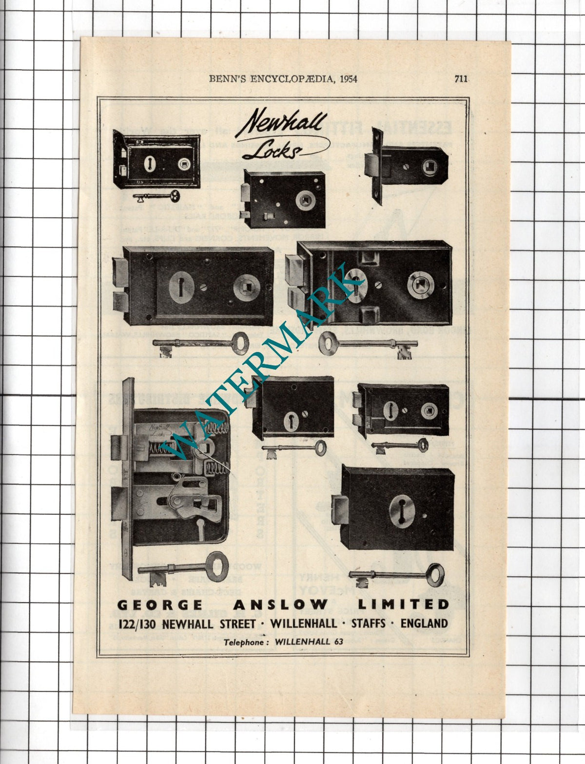 George Anslow Ltd Willenhall Staffordshire England  - 1954 Advert