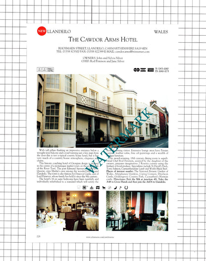Plas Dolmelynllyn Dolgellau  / Cawdor Arms Hotel Llandeilo  Wales -2001 Cutting