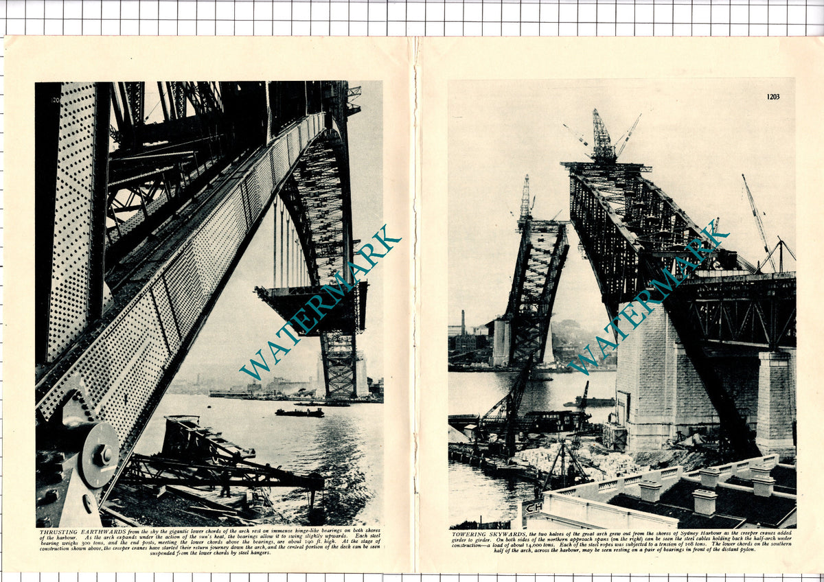 Sydney Harbour Bridge Australia - 1930s Article / Print