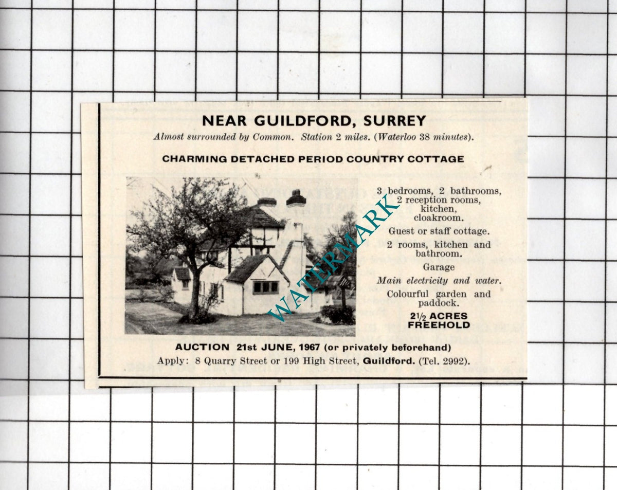 Guildford Surrey SMALL House Sale Advert - 1967