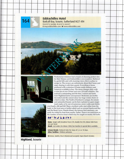 Pool House Poolewe Wester Ross / Eddrachilles Hotel Scourie  -2011 Advert