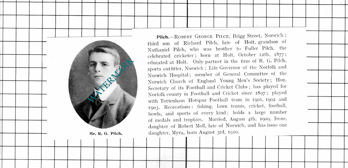 Robert George Pilch Brigg Street Norwich Norfolk  - 1911 Cutting