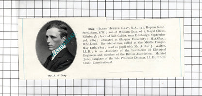 James Hunter Gray Mid Calder / John Peter Grain Feversham - c.1905 Clipping