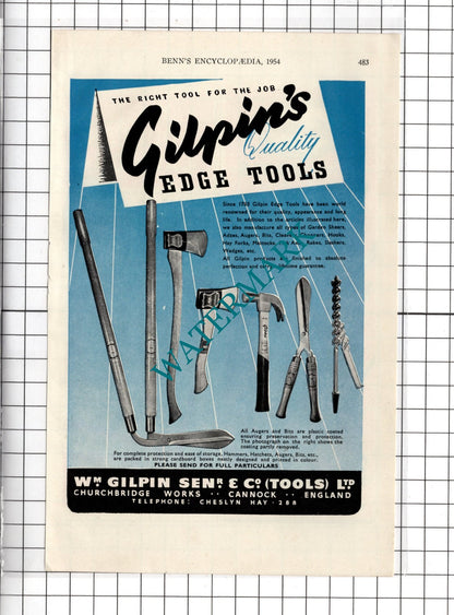 William Gilpin Ltd Cannock / Douglas Lawson & Co Ltd Birstall Leeds  1954 Advert