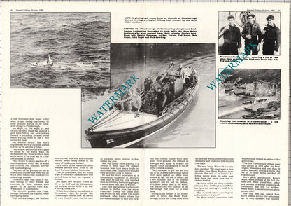 Flamborough Fisherman Bob Major Lifeboat Rescue - 1988 Centrefold Pullout Print