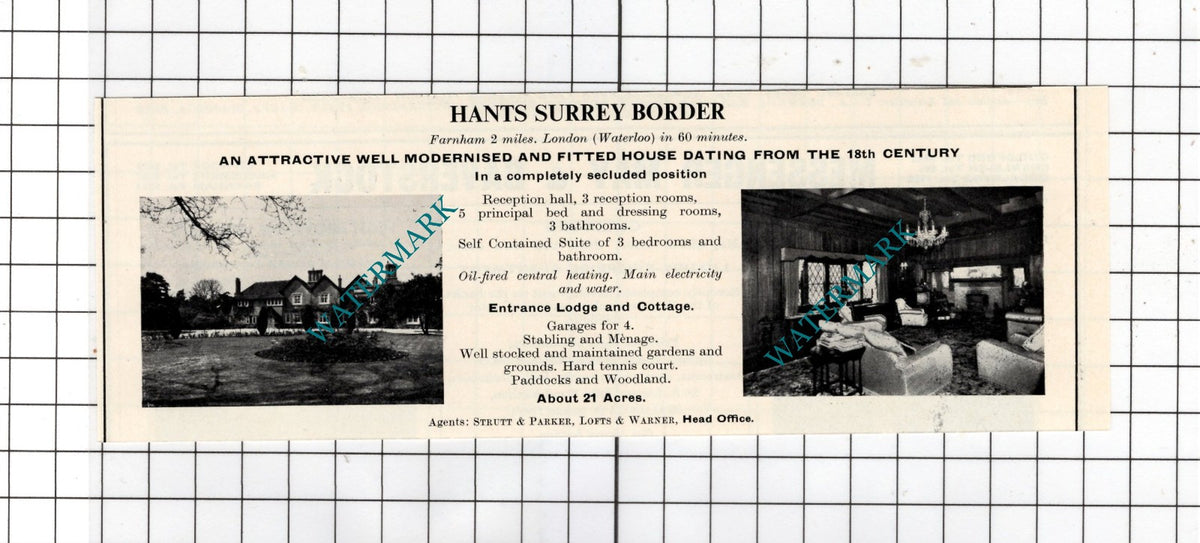 Farnham Surrey Small House Sale Advert - 1967