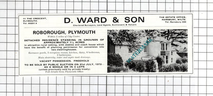 Lacock Wiltshire Stroud Farm Mead Farm / Roborough Plymouth House Advert - 1972