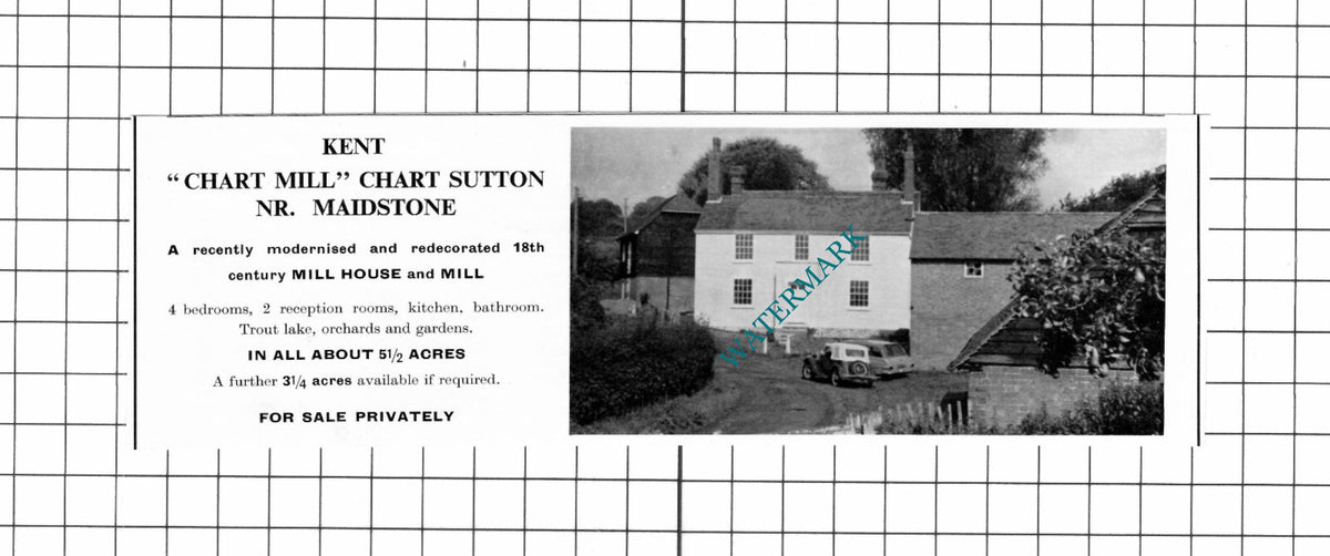 Chart Mill Chart Sutton Maidstone Kent Mill House Sale Advert  - 1967 Clipping