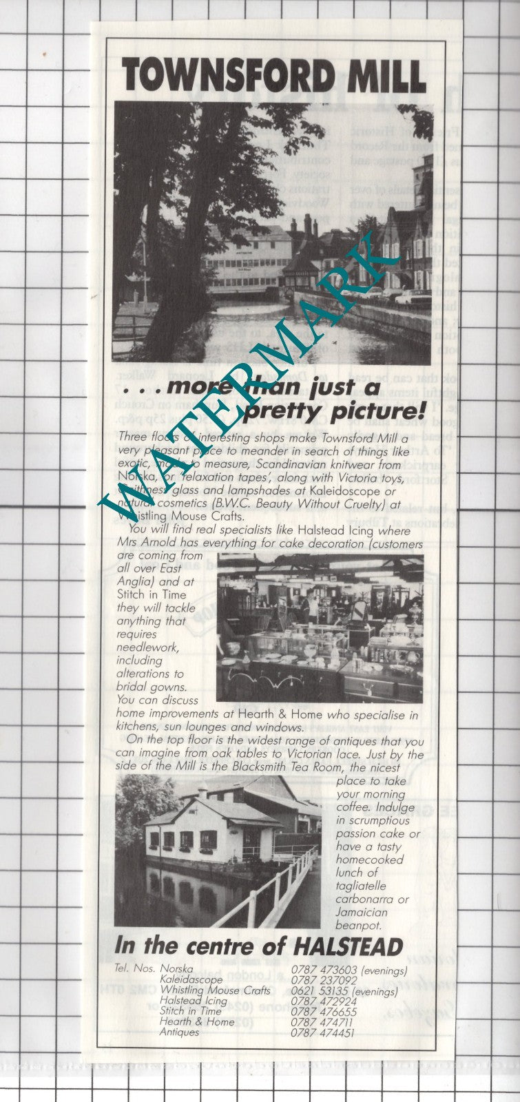 Townsford Mill Halstead Essex ADVERT - 1988