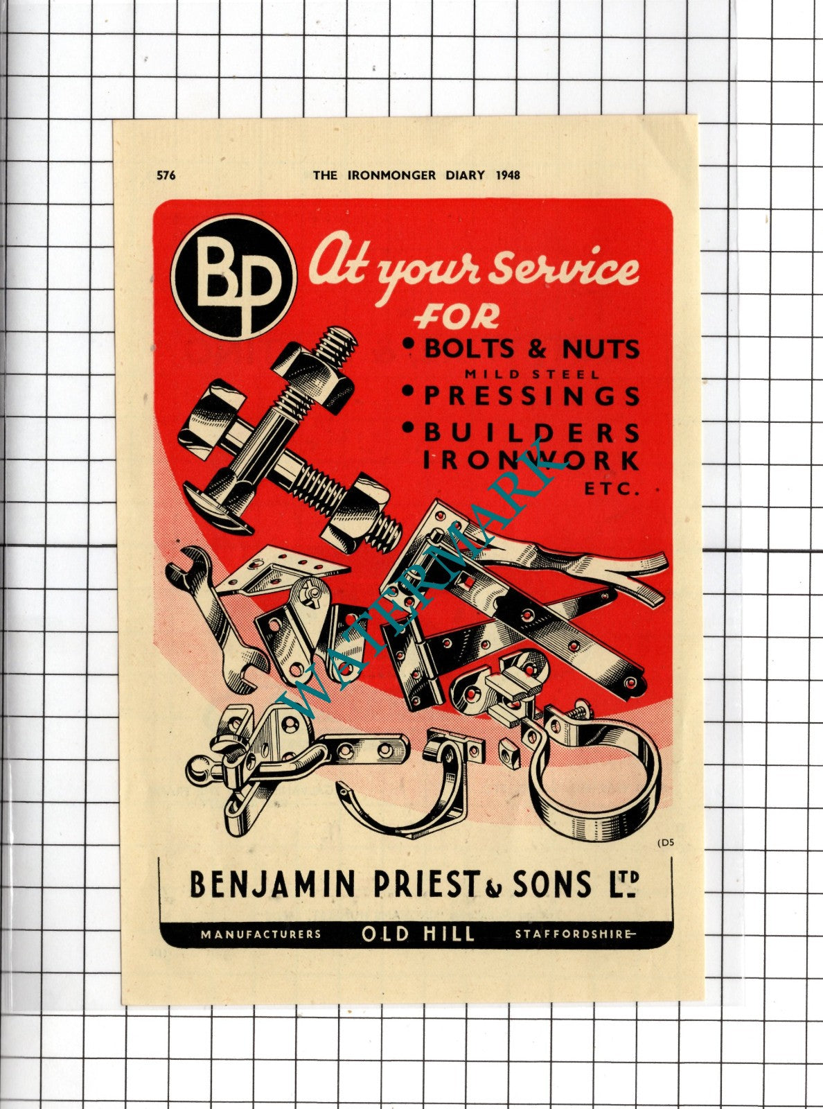 Benjamin Priest & Sons Ltd Old Hill  J & J Ingham & Co Hunslet Leeds 1948 Advert