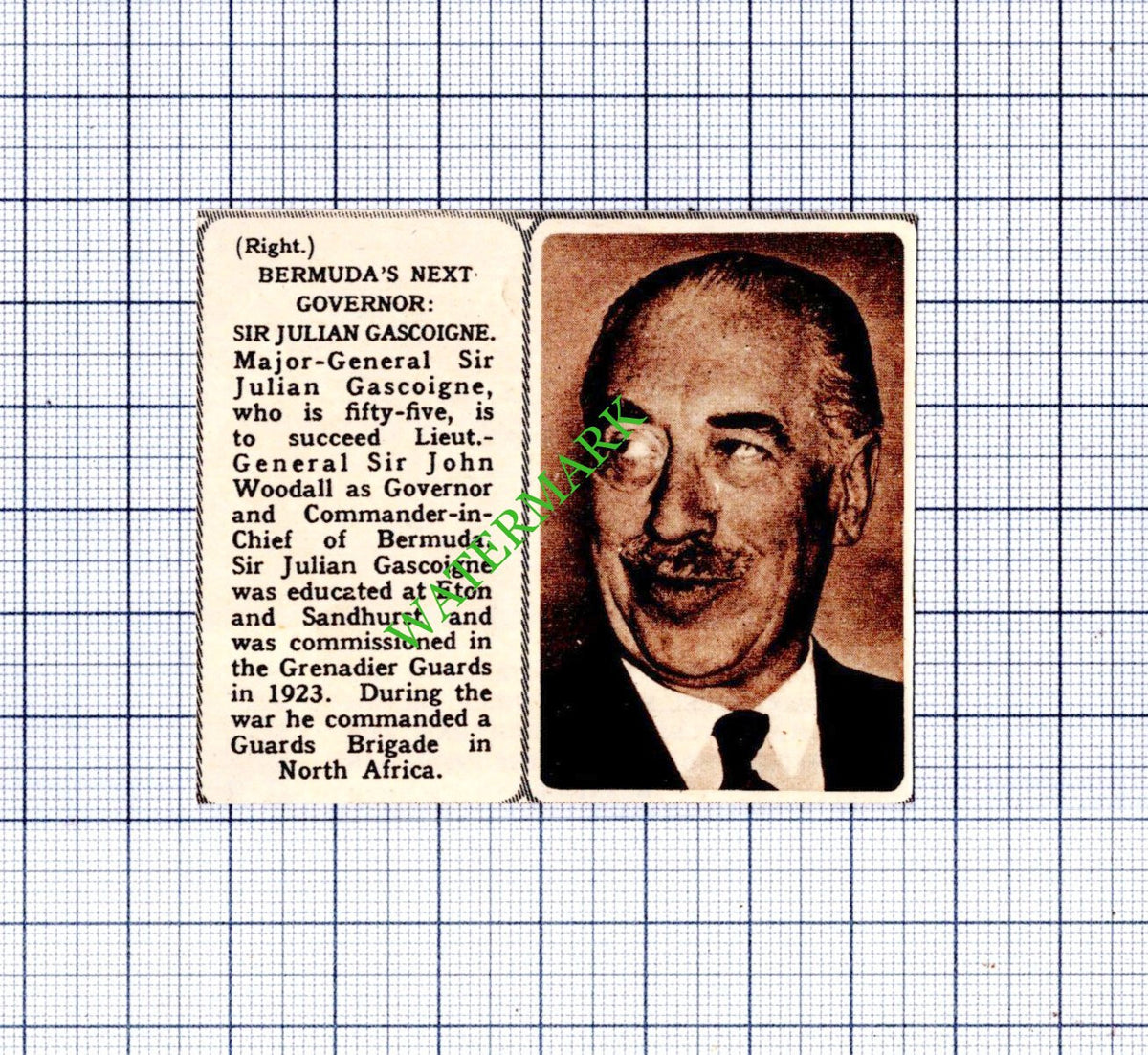 Sir Julian Gascoigne Bermuda - 1959 Small Cutting