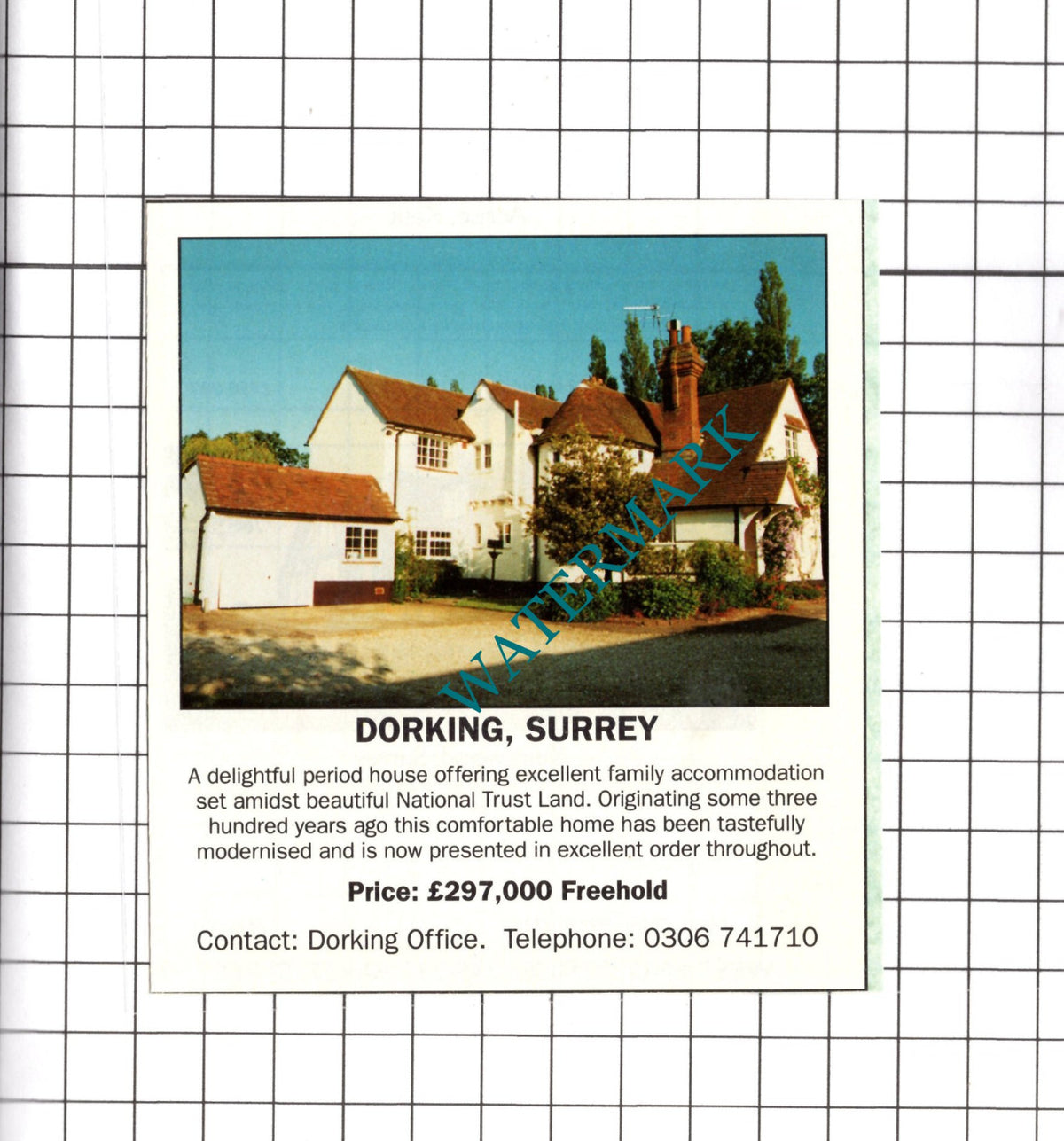 Dorking Surrey House Sale Advert  - 1991 Clipping / Print