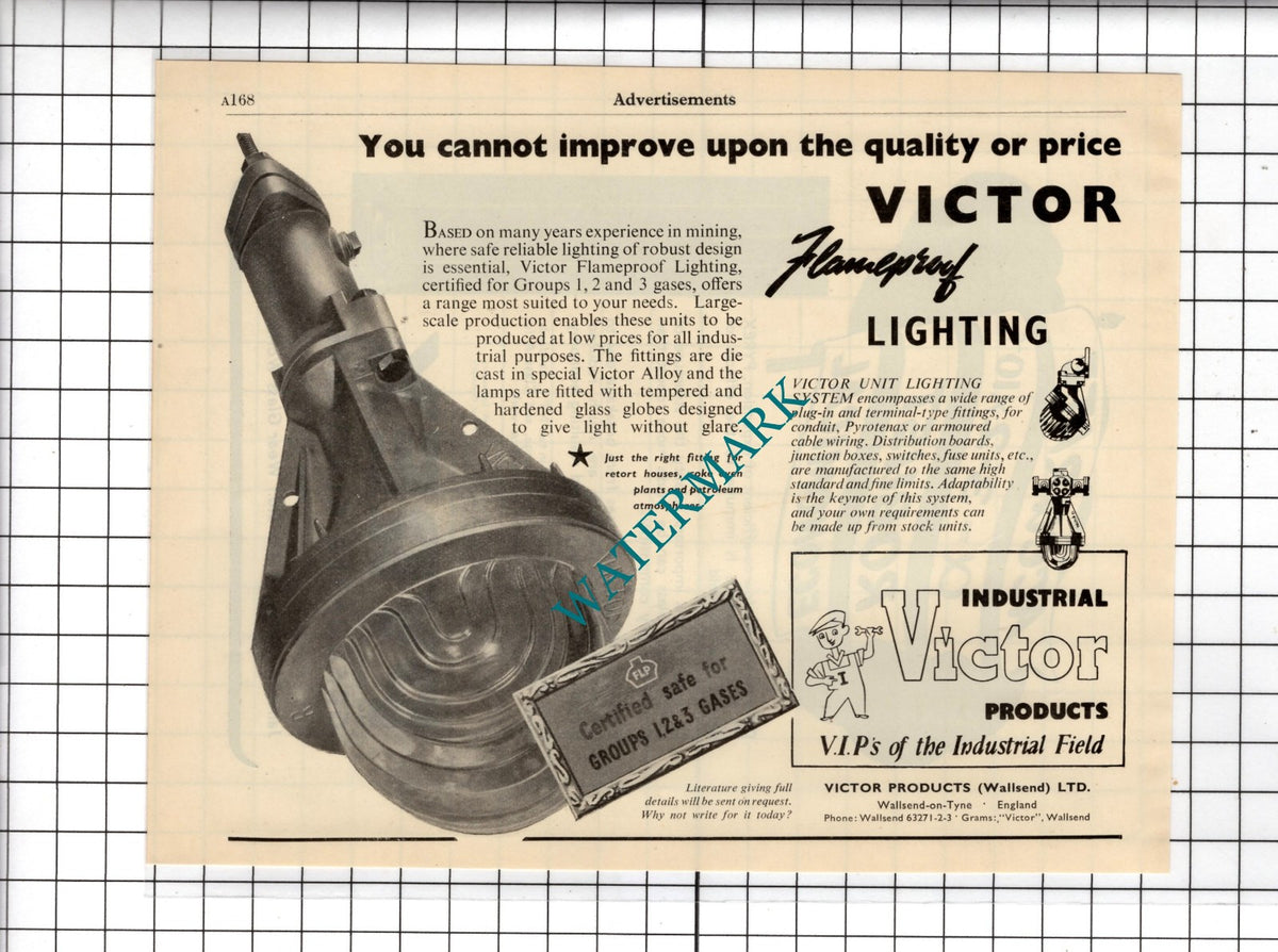 Victor Products Wallsend Ltd  / Pyrex James A Jobling Sunderland - 1951 Advert