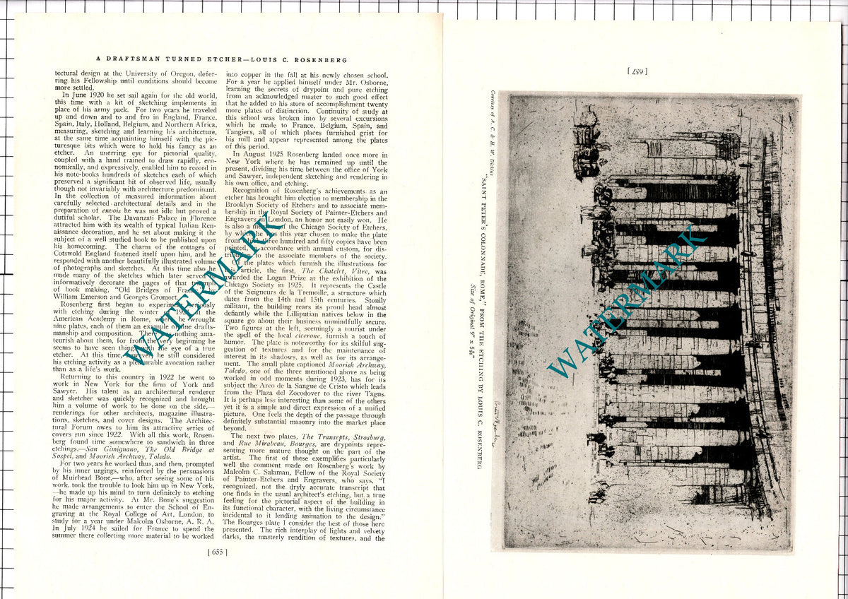 Louis Conrad Rosenburg Artist Portland Oregon - 1926 Article / Print
