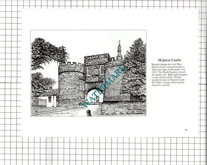 Skipton Castle North Yorkshire - c.1990's Cutting