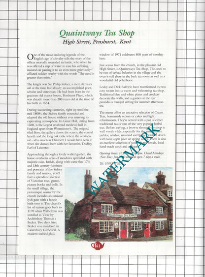 Quaintways Tea Shop Penshurst Kent  / Hasketts Dorking Surrey - c.2001 Advert