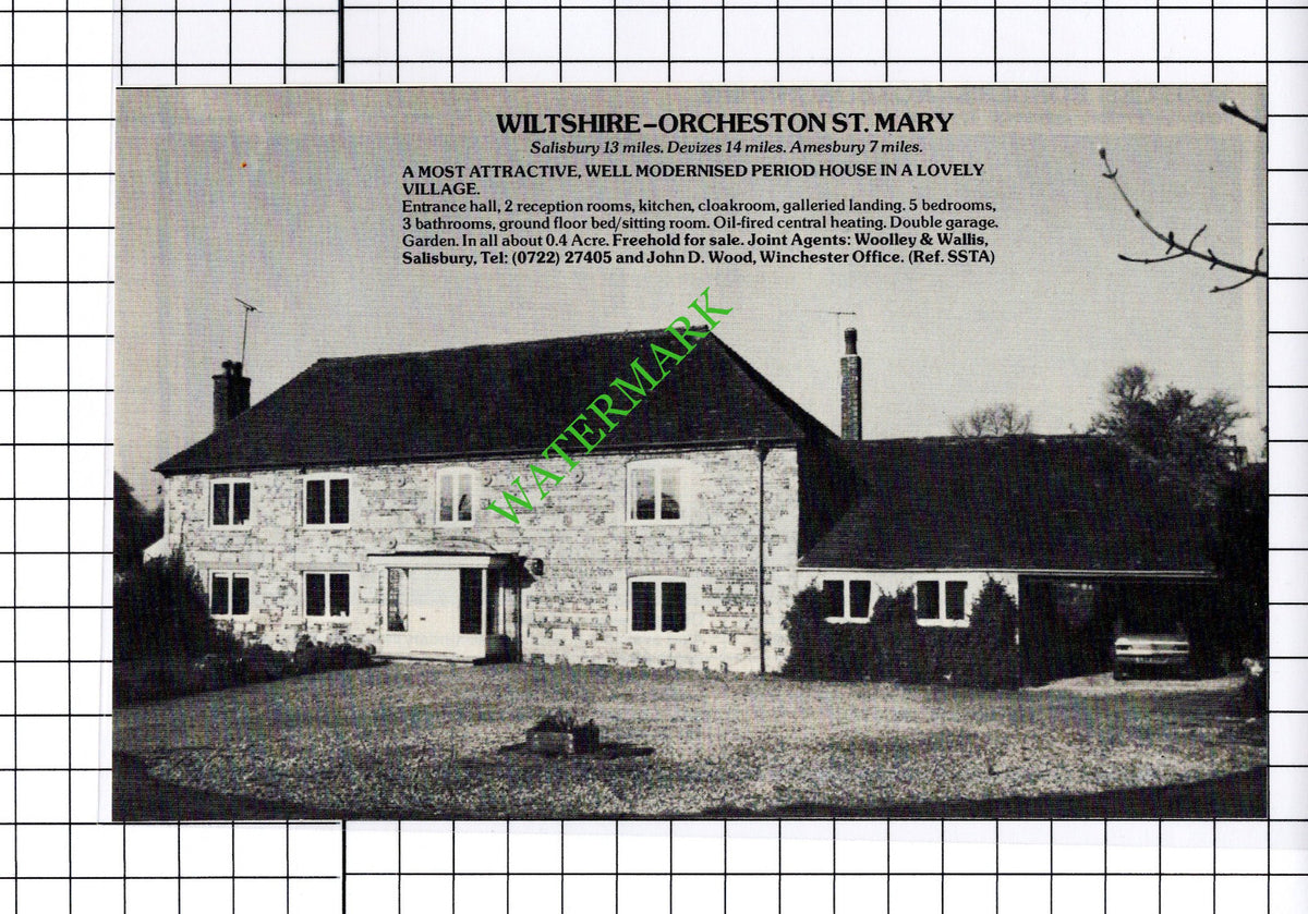 Orcheston St Mary Wiltshire House Sale Advert - 1981 Cutting