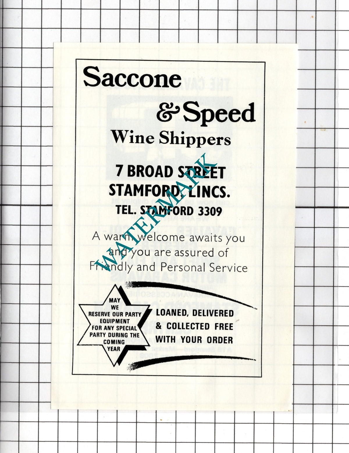 Saccone & Speed Wine Shippers Stamford Lincolnshire - 1974 Advert