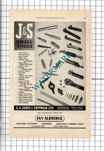 Lehmann Archer & Lane Ltd Ilford Essex / J&S Aldridge Leicester - 1954 Advert