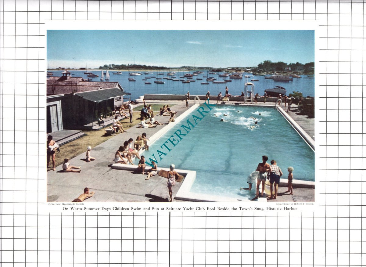 Scituate Yacht Club Pool America  - 1947 Clipping/  Print