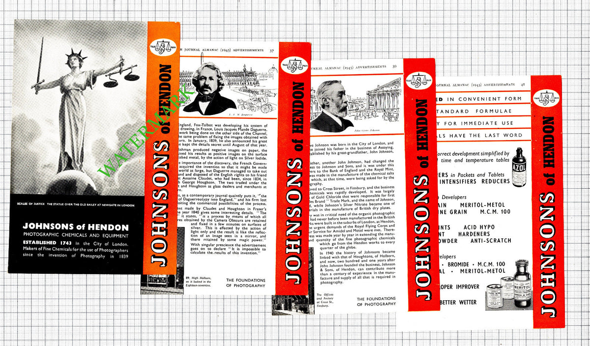 Johnsons of Hendon - 1945 Small Article / Adverts