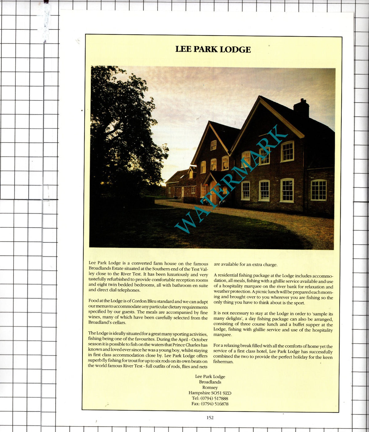 Lee Park Lodge Broadlands Romsey Hampshire  - 1991 Advert